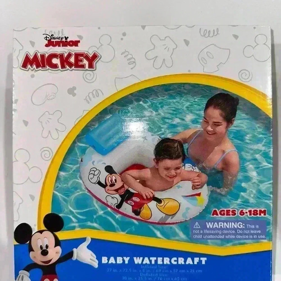 DISNEY MICKEY Unisex Bestway Baby Watercraft Float 6-18 Months White Red - Picture 8 of 8
